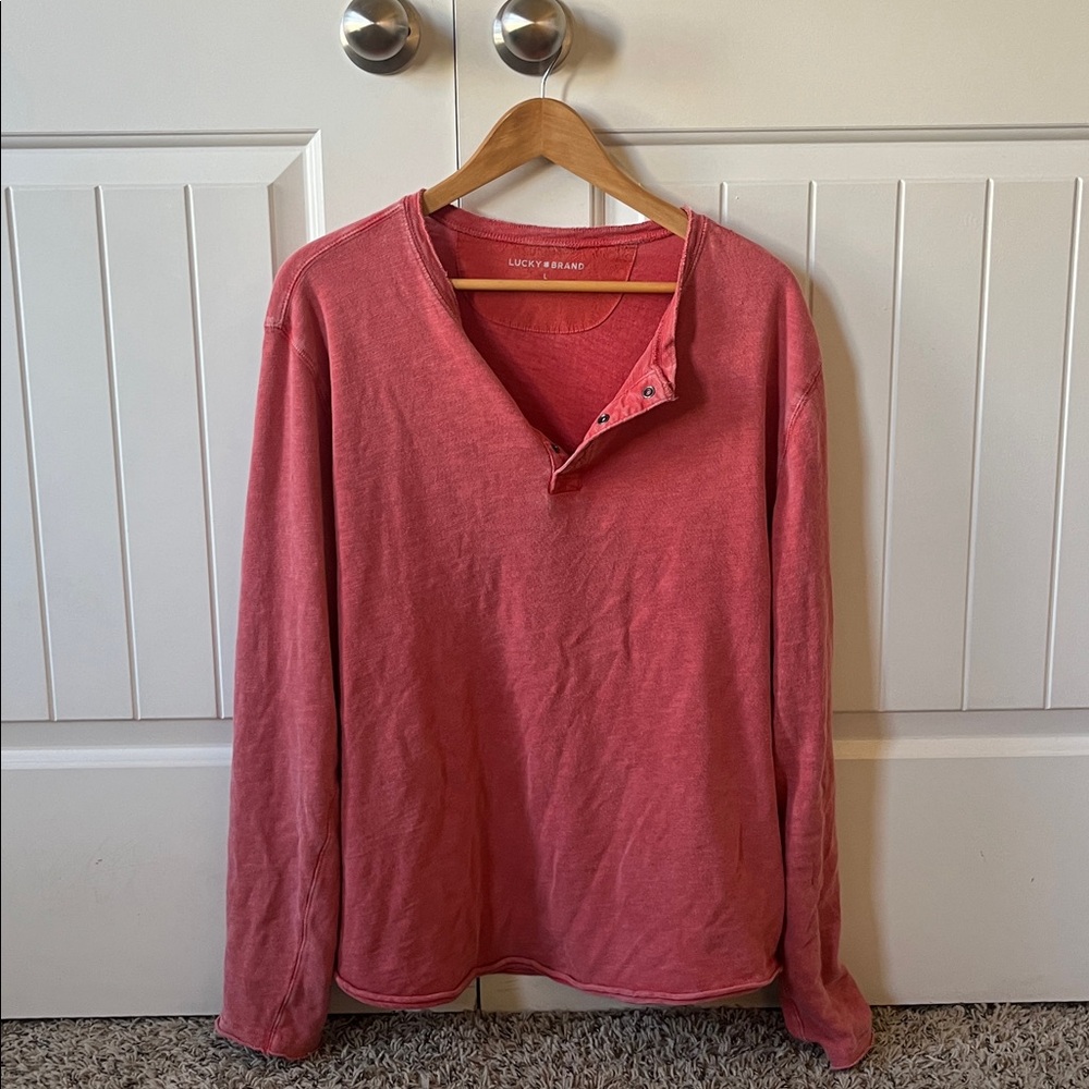 Lucky Brand Weekend Slub Jersey Long Sleeve Henley Bossa Nova Men’s Large 2023